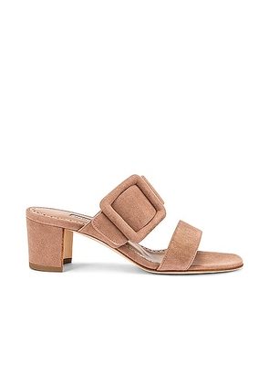 Manolo Blahnik Titubanew Sandal in Dark Nude - Tan. Size 35.5 (also in ).