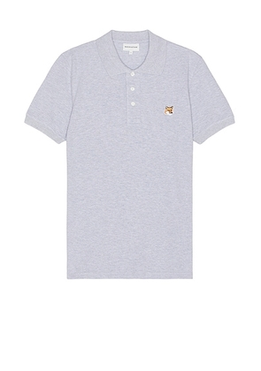Maison Kitsune Fox Head Patch Regular Polo in Light Grey Melange - Grey. Size S (also in ).