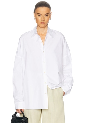 OURS THE BRAND The Camicia Oversized Top in Bianco Vela - White. Size all.
