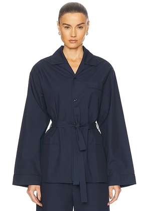 OURS THE BRAND The Camicia Robe Top in Blu Marino - Navy. Size L (also in M, S, XL).