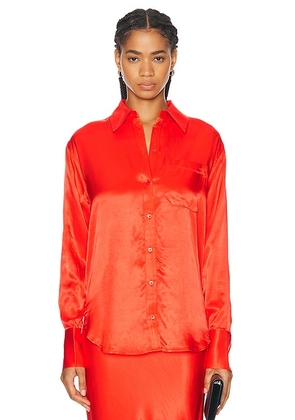 L'Academie by Marianna Lenae Shirt in Red Orange - Red. Size M (also in S, XS).