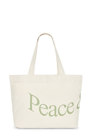 Museum of Peace and Quiet Wordmark Tote Bag in Bone - White. Size all.