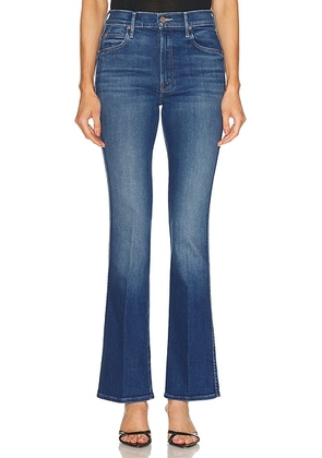 MOTHER The Mid Rise Smokin' Double Sneak in Nip It In The Bud - Blue. Size 34 (also in 28).