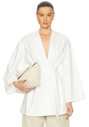 OURS THE BRAND The Kimono Top in Bianco Roccia - White. Size S/M (also in M/L).
