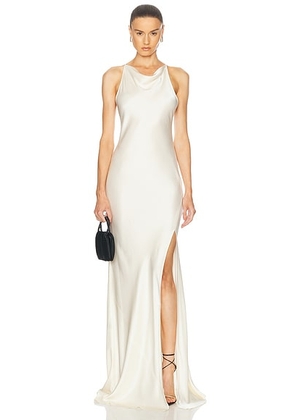 Lapointe Satin Halter Gown in Cream - Cream. Size 2 (also in 0, 4, 6, 8).