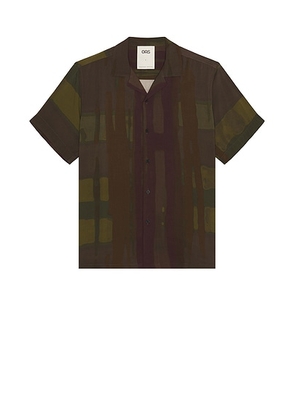 OAS Dusky Meld Viscose Shirt in Multi - Olive,Brown. Size M (also in L, S, XL/1X).
