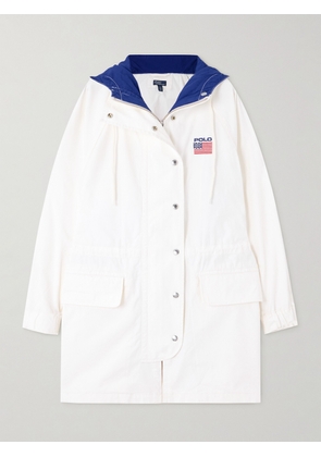 Polo Ralph Lauren - Embroidered Printed Cotton-canvas Hooded Jacket - White - xx small,x small,small,medium,large
