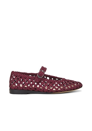LE MONDE BÉRYL Mary Jane Woven Flat in Red - Red. Size 36 (also in 40.5).