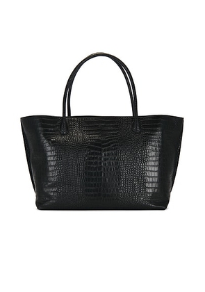 Lie Studio The Weekend Tote Bag in Black Croc - Black. Size all.