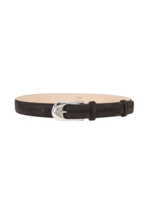 KHAITE Dome 25mm Suede Belt in Dark Brown & Silver - Chocolate. Size 95 (also in 75).