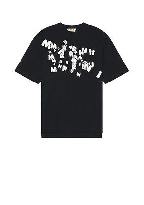 Marni Logo T-Shirt in Black - Black. Size 46 (also in 48).