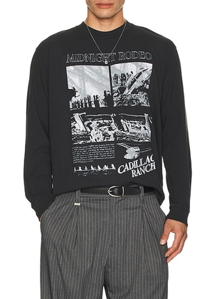 Midnight Rodeo Cadillac Ranch Long Sleeve Tee in Black - Black. Size L (also in M, S, XL/1X, XXL/2X).