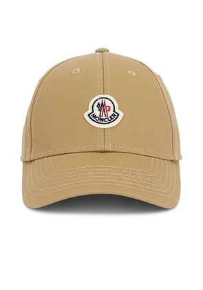Moncler Baseball Cap in Khaki - Tan. Size all.