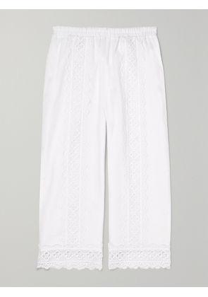 CHARO RUIZ KIDS - Crocheted Lace-paneled Cotton-blend Pants - White - 10 years,12 years,8 years,6 years