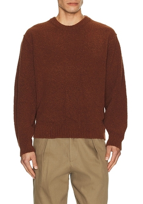 Le17Septembre Boucle Reverse Seam Pullover in Brick - Brick. Size 46 (also in 48, 50, 52).