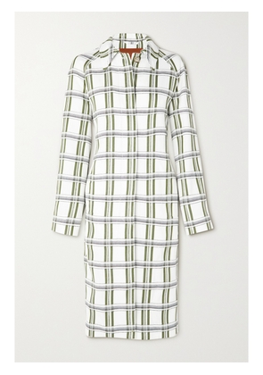 Victoria Beckham - Checked Jacquard Coat - Off-white - UK 6,UK 8,UK 10,UK 12,UK 14