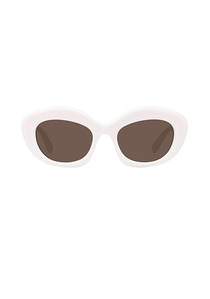 Loewe Curvy Sunglasses in Ivory & Brown - Ivory. Size all.