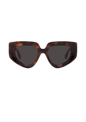 Loewe Anagram Sunglasses in Dark Havana & Smoke - Brown. Size all.