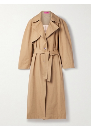 The Elder Statesman - Silvano Belted Cotton-twill Trench Coat - Brown - XS/S,M/L