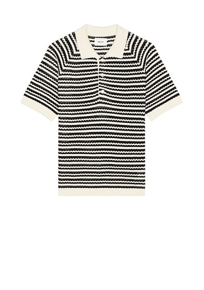 NN07 Brett Short Sleeve Polo 6686 in Black Stripe - Black. Size XL/1X (also in S).