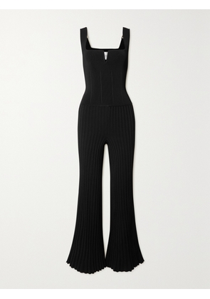 Galvan - Atalanta Ribbed-knit Jumpsuit - Black - x small,small,medium,large,x large