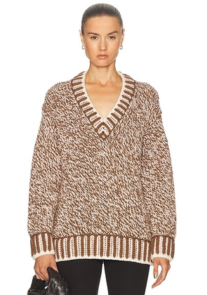 Moncler V-neck Sweater in Beige - Brown. Size XS (also in M).