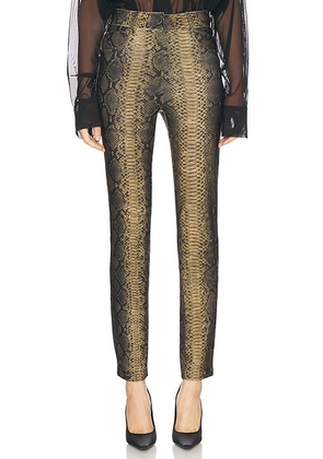 Norma Kamali High Waisted Pencil Leg Jeans in Python - Tan. Size S (also in M).