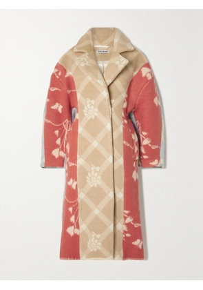 RAVE REVIEW - + Net Sustain Sally Patchwork Printed Wool Coat - Brown - FR 36,FR 38,FR 40