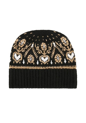 KHAITE Avers Beanie in Black & Camel Multi - Black. Size all.