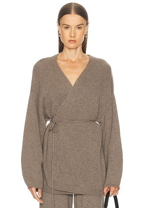 Lisa Yang Laurina Wrap Cardigan in Truffle - Neutral. Size 0 (also in 2).
