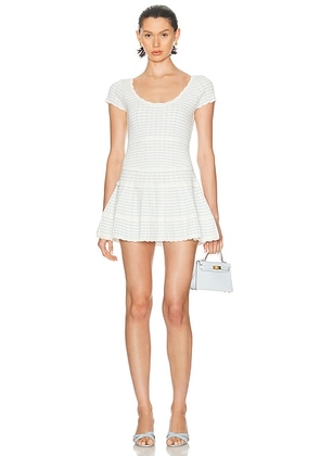 LoveShackFancy Elisavette Dress in Sailor Stripes - White,Baby Blue. Size L (also in M, XL).