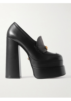 Versace - Embellished Leather Platform Loafers - Black - IT35,IT36,IT36.5,IT37,IT37.5,IT38,IT38.5,IT39,IT39.5,IT40,IT40.5,IT41