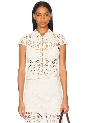 L'Academie by Marianna Shay Top in Beige - Cream. Size L (also in M, S, XL, XXS).