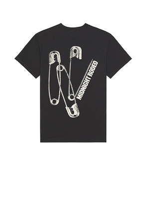 Midnight Rodeo Pinned T-Shirt in Vintage Black - Black. Size L (also in M, S).