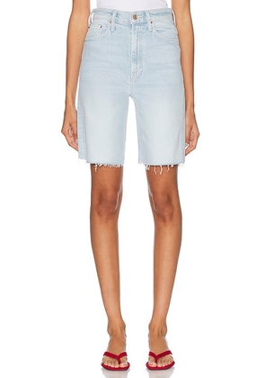 MOTHER High Waisted Rider Bermuda Short Fray in Cowabunga - Blue. Size 24 (also in 23, 25, 26, 27, 28, 29, 30).