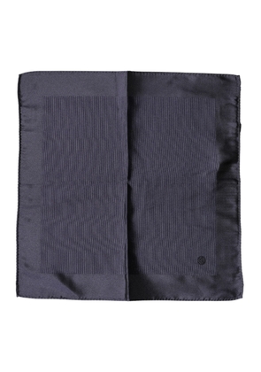 Dolce & Gabbana Blue Logo Silk Men Square Handkerchief Scarf