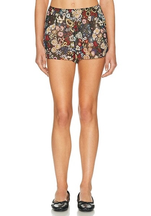 KHAITE Tilly Short in Black Multi - Black. Size L (also in ).