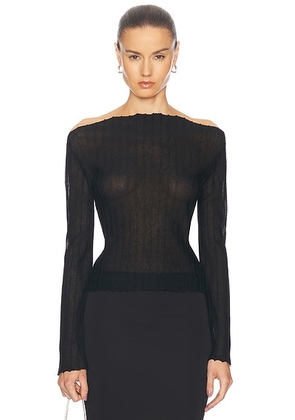 L'Academie by Marianna Blake Knit Top in Black - Black. Size XS (also in L, M, S).