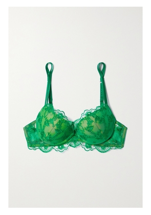 I.D. SARRIERI - + Net Sustain Petal Bloom Embroidered Tulle Underwired Bra - Green - 32B,34B,36B,38B,32C,34C,36C,38C,32D,34D,36D,38D,32DD,34DD,36DD
