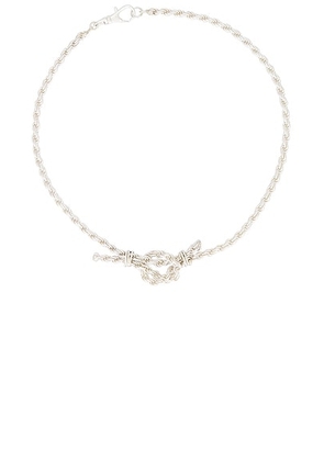 Martine Ali Knotted Rope Chain Necklace in Sterling Silver - Metallic Silver. Size 16 (also in 18).