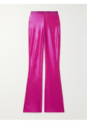 Oséree - Stretch-lamé Flared Pants - Pink - small,medium,large,x large