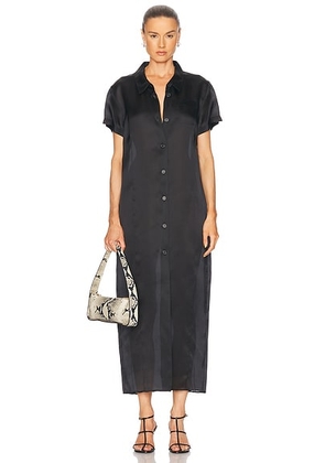 KHAITE Effy Organza Dress in Black - Black. Size M (also in S, XS).