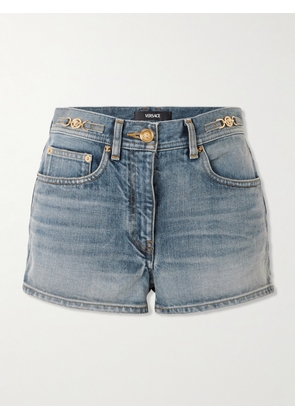 Versace - Embellished Denim Shorts - Blue - 25,26,27,28,29,30,31,32