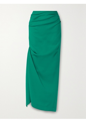 Christopher John Rogers - Asymmetric Gathered Woven Maxi Skirt - Green - US0,US2,US4,US6,US8,US10,US12,US14