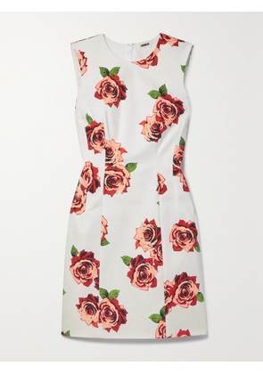 Adam Lippes - Floral-print Cotton-blend Twill Mini Dress - White - US0,US2,US4,US6,US8,US10,US12,US14