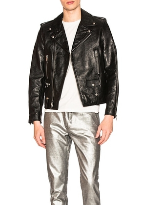 Saint Laurent Classic Moto in Black - Black. Size 46 (also in 44, 48, 50, 52, 54).