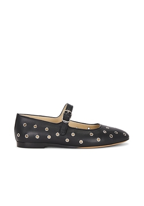LE MONDE BÉRYL Classic Eyelet Studded Leather Mary Jane in Black - Black. Size 36 (also in 35, 38, 39, 40).