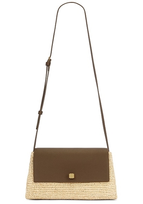 KHAITE Audrey Raffia Crossbody Bag in Natural & Olive - Neutral. Size all.