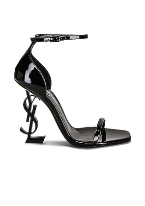 Saint Laurent Opyum 110 YSL Heeled Sandals in Nero - Black. Size 39 (also in 39.5, 40).