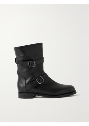 Manolo Blahnik - Sulaltra Buckled Shearling-lined Leather Ankle Boots - Black - IT34,IT35,IT36,IT36.5,IT37,IT37.5,IT38,IT38.5,IT39,IT39.5,IT40,IT40.5,IT41,IT41.5,IT42,IT43